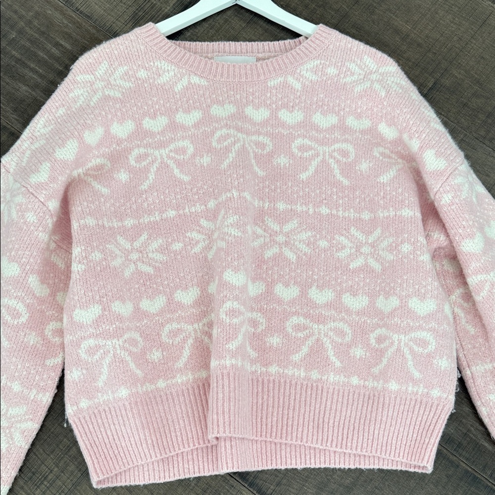 NWOT Pink Rose Pastel Pink Patterned Sweatshirt Size xl - Picture 9 of 12